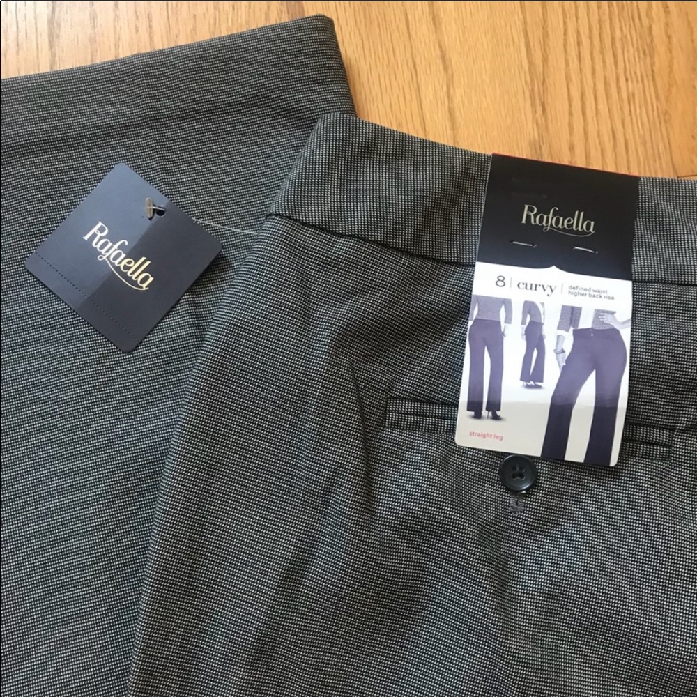 NEW Rafaella size 8 curvy black white dress pants